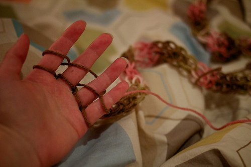 First Time Finger Knitting 10